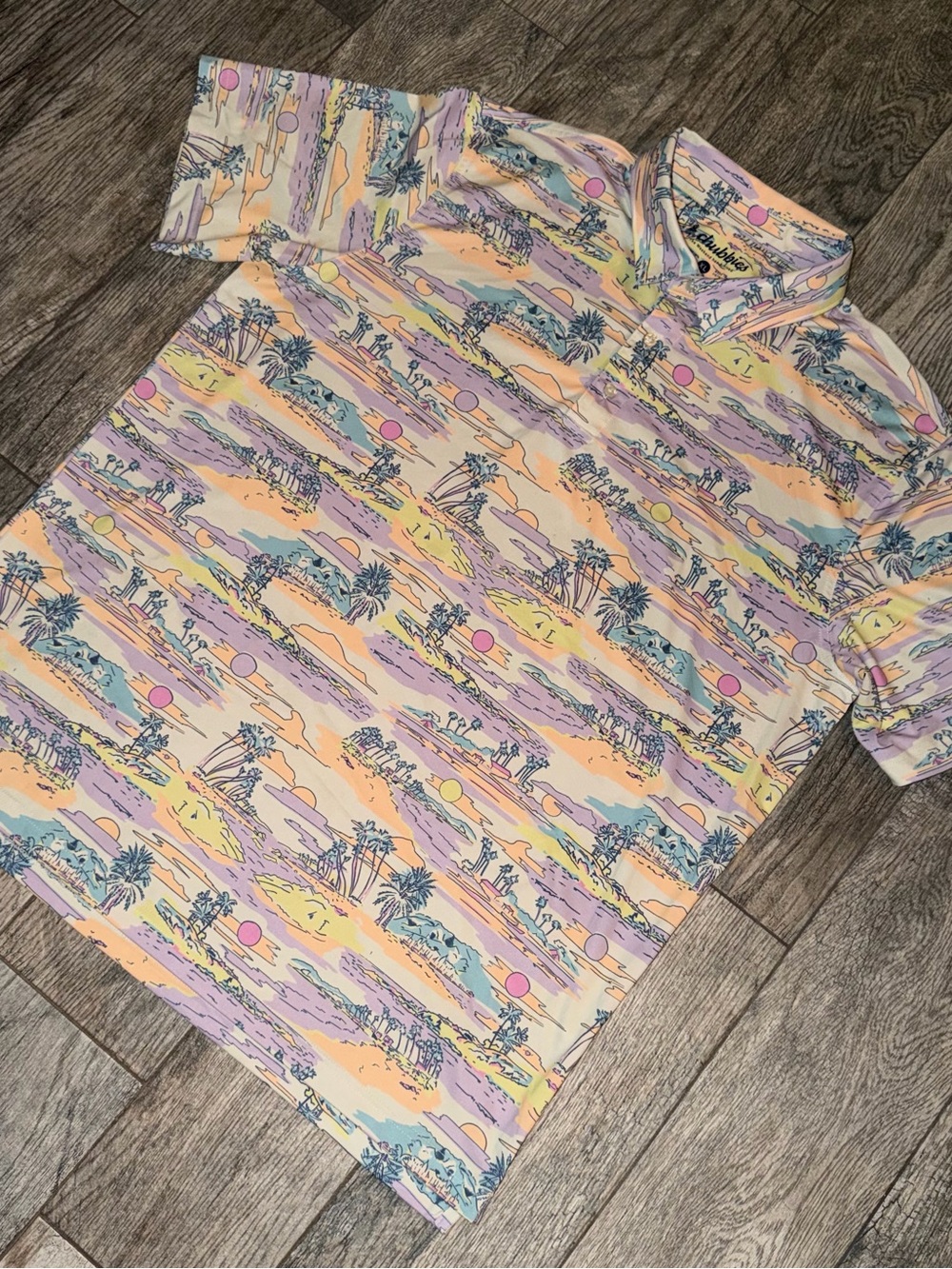 Chubbies XL Tropical Sunset Performance Golf Polo